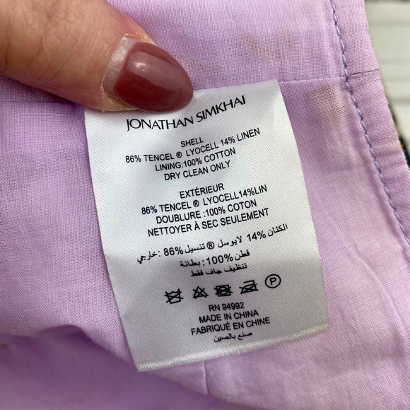 Jonathan Simkhai Tilly Cropped Floral Crisscross Top in White Yellow Size Small. - Picture 7 of 14